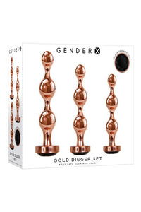 Thumbnail for Evolved - Gender X - Gold Digger Butt Plug Set - Rose Gold - Stag Shop