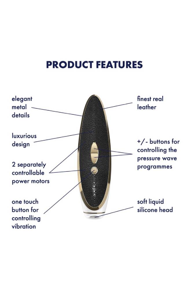 Satisfyer - Luxury - Haute Couture Clitoral Stimulator - Black/Gold - Stag Shop