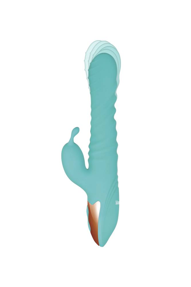 Adam & Eve - Heat Me Up Warming Rabbit Thrusting Vibrator - Turquoise | Stag Shop Adam & Eve - Heat Me Up Warming Rabbit Thrusting Vibrator - Turquoise | Stag Shop