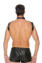 Ouch By Shots Toys - Check Harness with Collar - Black - OS - Stag Shop
