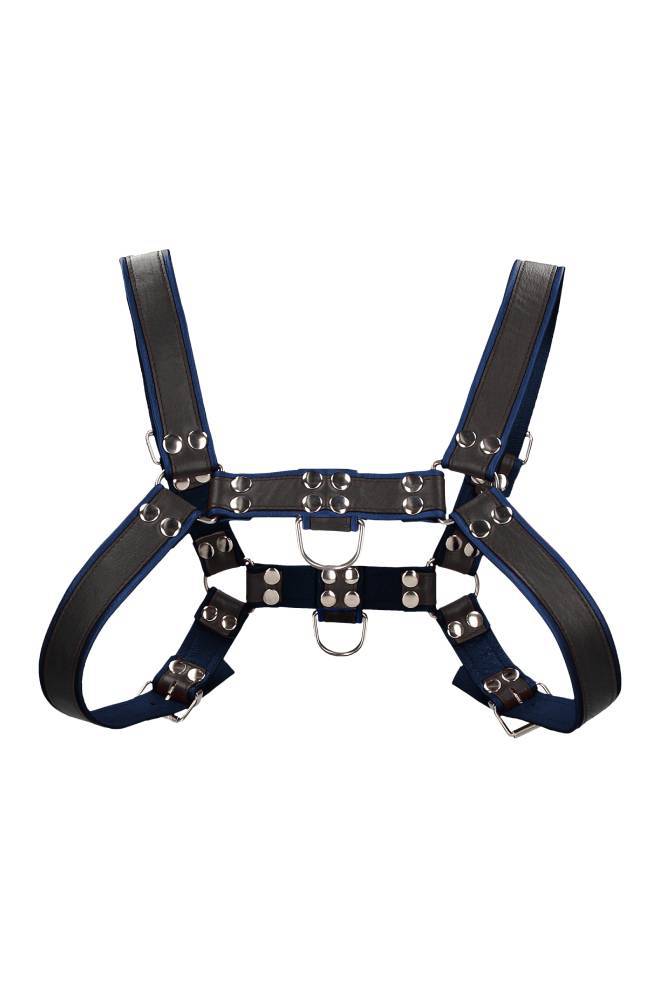 Ouch by Shots Toys - Bulldog Chest Harness - Blue - Stag Shop