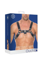 Ouch by Shots Toys - Bulldog Chest Harness - Blue - Stag Shop
