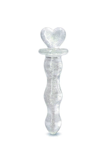 NS Novelties - Firefly - Heart A Glow - Glass Dildo - Glow-in-the-dark/Clear - Stag Shop