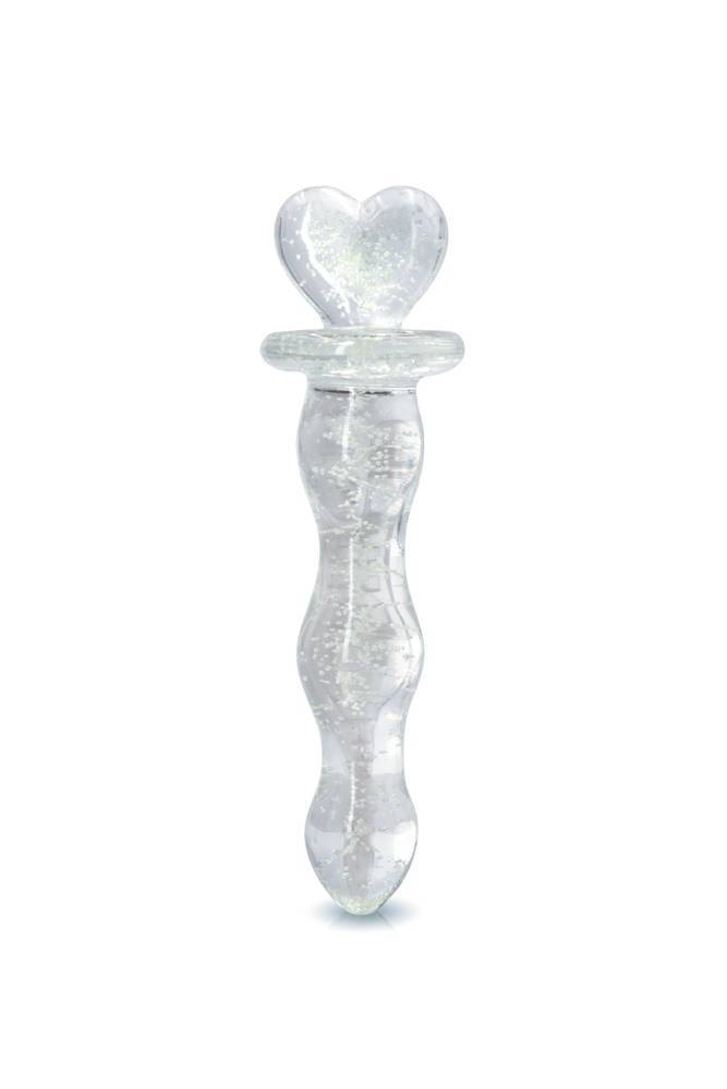 NS Novelties - Firefly - Heart A Glow - Glass Dildo - Glow-in-the-dark/Clear - Stag Shop