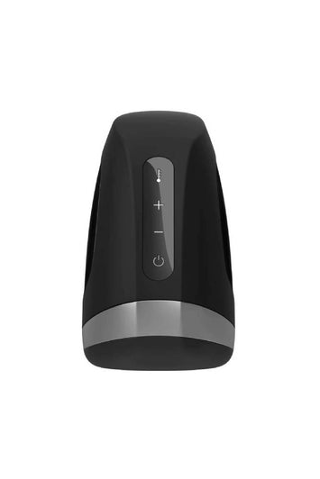 Satisfyer - Men's Heating & Vibrating Masturbator - Black - Stag Shop