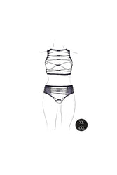 Shots Toys - Le Désir - SHA009 - Helike Open Cup Bra & Panty Set - Black - OS/XL - Stag Shop