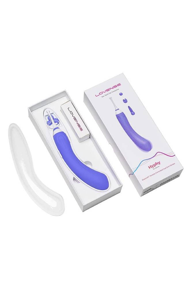 Lovense - Hyphy Bluetooth Dual-End High Frequency Silicone Vibrator - Purple - Stag Shop