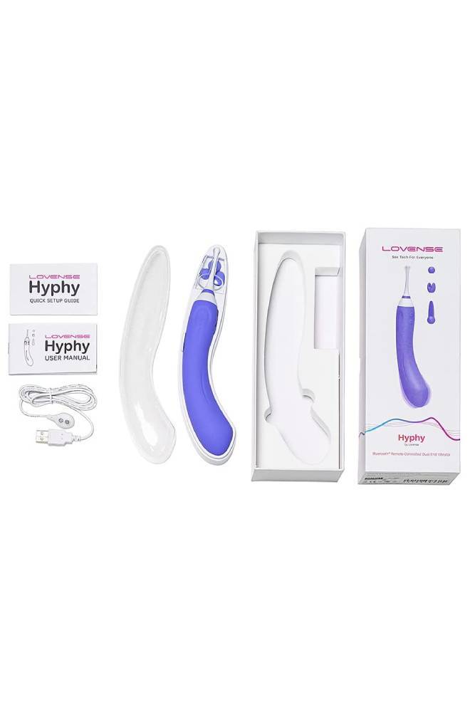 Lovense - Hyphy Bluetooth Dual-End High Frequency Silicone Vibrator - Purple - Stag Shop