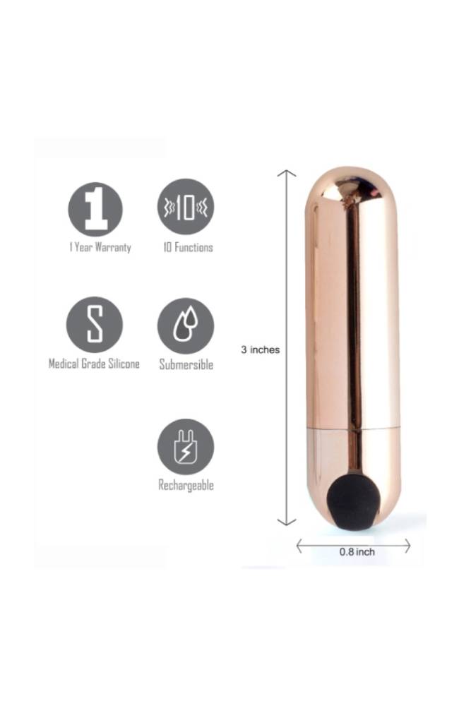 Maia Toys - Jessi Rechargeable Mini Bullet - Rose Gold - Stag Shop