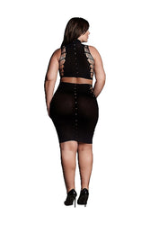 Shots Toys - Le Désir - SHA005 - Kala Crop Top & Skirt Set - Black - OS/XL - Stag Shop