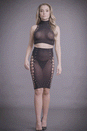 Shots Toys - Le Désir - SHA005 - Kala Crop Top & Skirt Set - Black - OS - Stag Shop