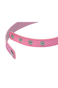 Thumbnail for XR Brands - Master Series - Kinky Kitty Slim Adjustable Collar - Pink/Black - Stag Shop