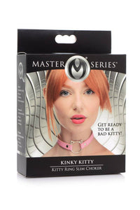 Thumbnail for XR Brands - Master Series - Kinky Kitty Slim Adjustable Collar - Pink/Black - Stag Shop
