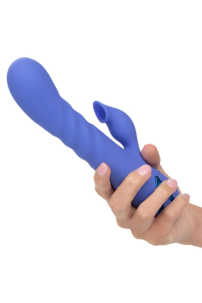 Cal Exotics - California Dreaming - L.A. Love Thrusting Rabbit Vibrator with Suction - Blue - Stag Shop