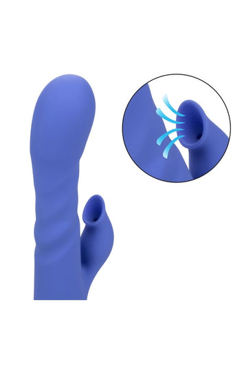 Cal Exotics - California Dreaming - L.A. Love Thrusting Rabbit Vibrator with Suction - Blue - Stag Shop