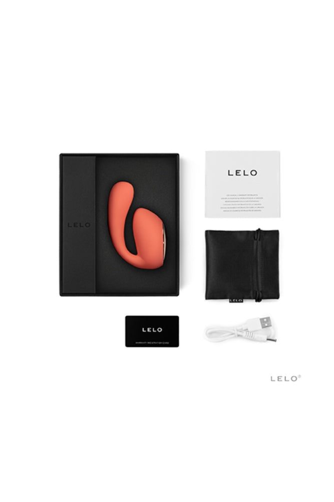 Lelo - Ida Wave App-Controlled Hands Free Dual Vibrator - Coral - Stag Shop