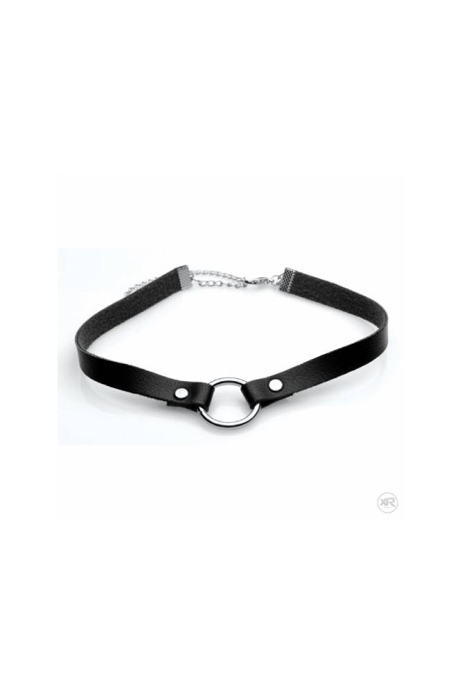 XR Brands - Master Series - Lush Pet Silver Ring Slim Collar - Black - Stag Shop