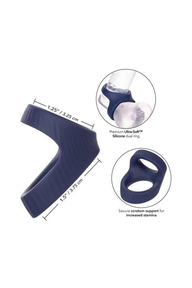 Cal Exotics - Viceroy -  Max Dual Silicone Cock Ring - Blue - Stag Shop