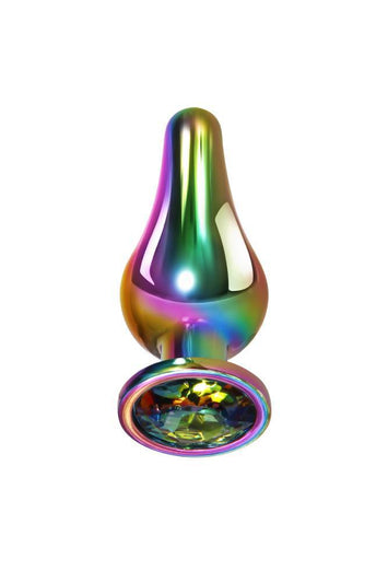 Evolved - Rainbow Metal Butt Plug - Small - Stag Shop