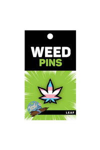 Thumbnail for Wood Rocket - Weed Leaf Trans Flag Enamel Pin - Stag Shop