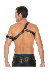 Thumbnail for Ouch by Shots Toys - Bonded Leather Gladiator Harness - Black - Stag Shop