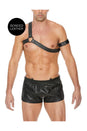 Ouch by Shots Toys - Bonded Leather Gladiator Harness - Black - Stag Shop