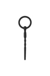 Ouch by Shots Toys - 5.3 inch/135mm Silicone Urethral Sounding Plug - Black - Stag Shop