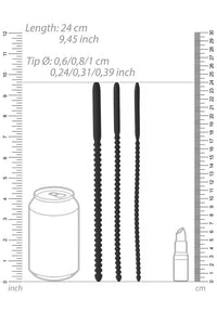 Thumbnail for Ouch by Shots Toys - Silicone Urethral Sounding Dilator Set - Black - Stag Shop