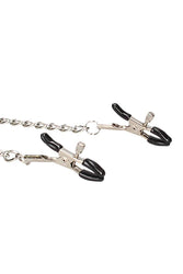 Ouch by Shots Toys - Black & White - Velcro Collar with Nipple Clamps - Black - Stag Shop