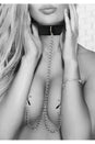 Ouch by Shots Toys - Black & White - Velcro Collar with Nipple Clamps - Black - Stag Shop