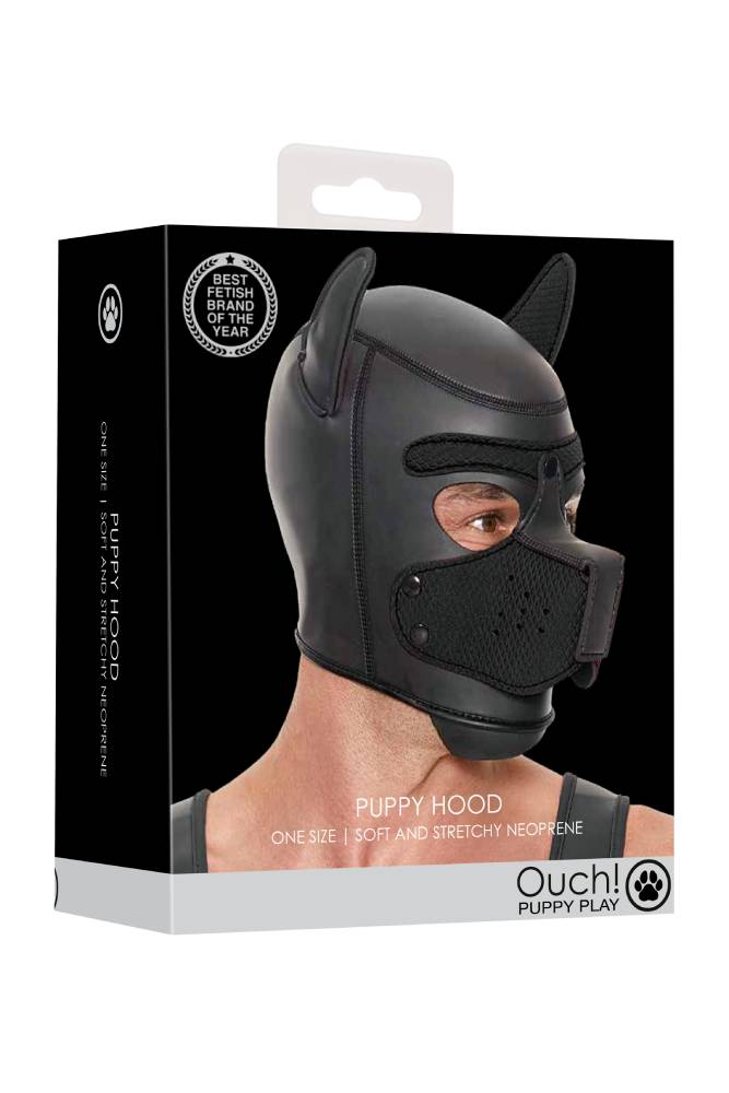 Ouch by Shots Toys - Puppy Play - Neoprene Puppy Hood - Black - Stag Shop