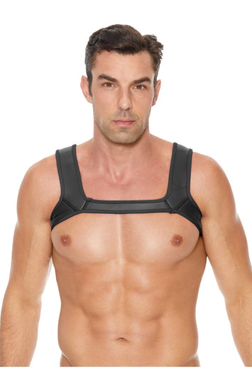 Ouch by Shots Toys - Puppy Play - Neoprene Harness - Black - L/XL - Stag Shop