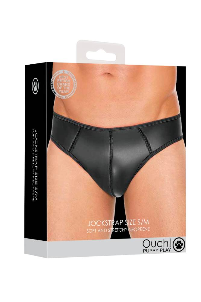 Ouch by Shots Toys - Puppy Play - Neoprene Jockstrap - Black - Stag Shop