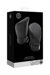 Ouch by Shots Toys - Puppy Play - Neoprene Lined Fist Mitts - Black - Stag Shop