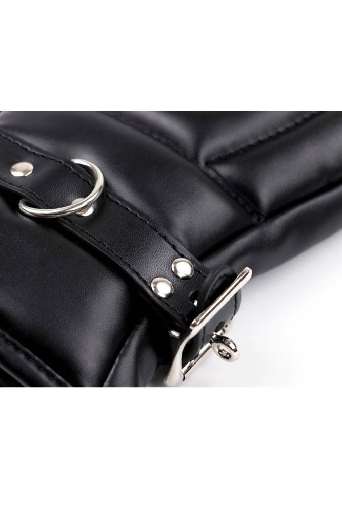 Ouch by Shots Toys - Puppy Play - Neoprene Dog Mitts with Padlocks - Black - Stag Shop