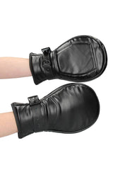 Ouch by Shots Toys - Puppy Play - Neoprene Dog Mitts with Padlocks - Black - Stag Shop