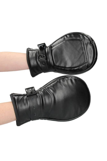 Ouch by Shots Toys - Puppy Play - Neoprene Dog Mitts with Padlocks - Black - Stag Shop