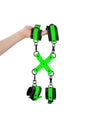 Ouch by Shots Toys - Hand & Ankle Cuffs with Hogtie - Glow in the Dark - Stag Shop