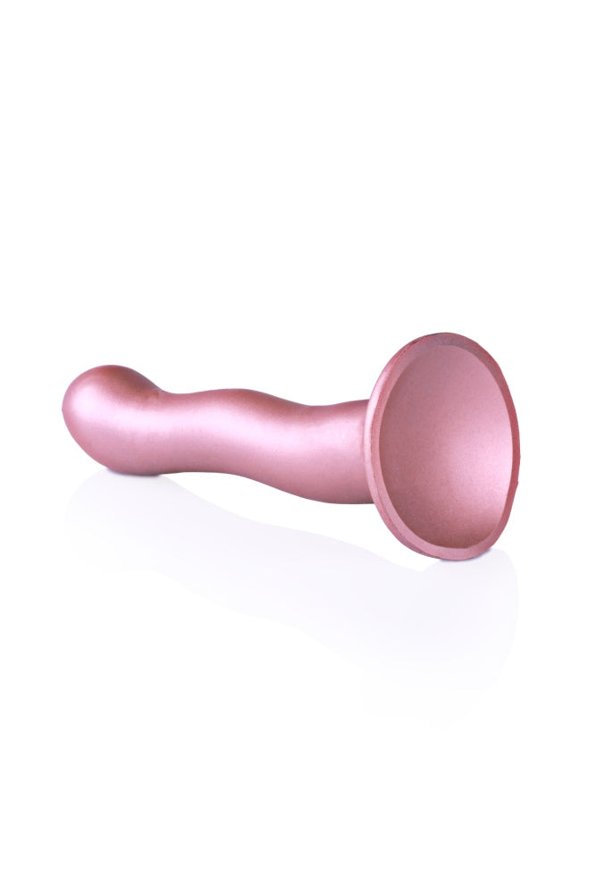 Ouch by Shots Toys - 7" Ultra Soft Curvy Silicone Dildo - Rose Gold - Stag Shop