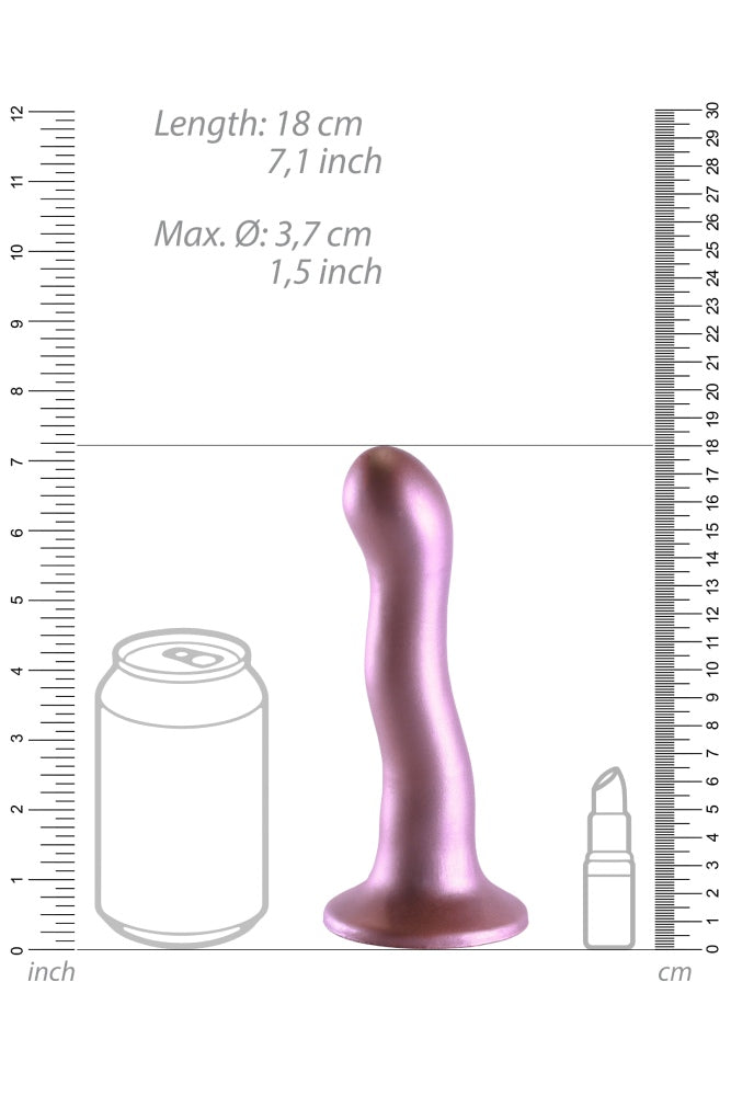 Ouch by Shots Toys - 7" Ultra Soft Curvy Silicone Dildo - Rose Gold - Stag Shop