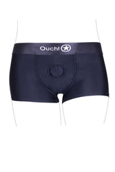 Ouch by Shots Toys - Vibrating Strap-on Boxer - Black - Various Sizes - Stag Shop