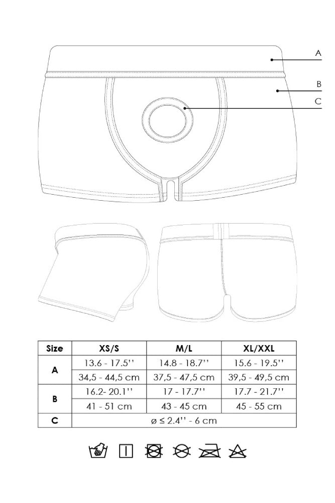 Ouch by Shots Toys - Vibrating Strap-on Boxer - Black - Various Sizes - Stag Shop