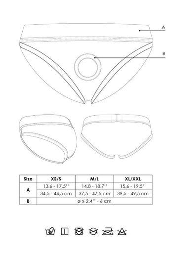 Ouch by Shots Toys - Vibrating Strap-on High-cut Brief - Black - Various Sizes - Stag Shop