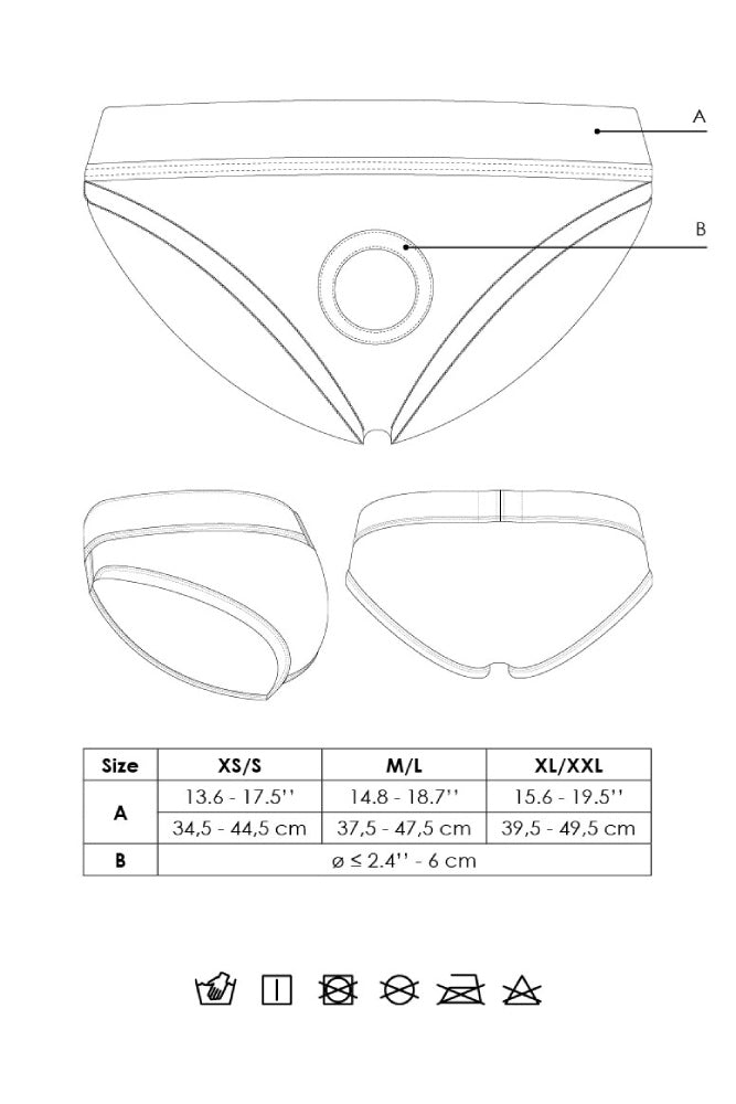 Ouch by Shots Toys - Vibrating Strap-on High-cut Brief - Black - Various Sizes - Stag Shop