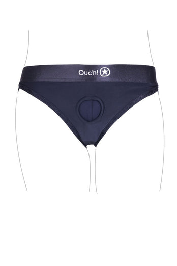 Ouch by Shots Toys - Vibrating Strap-on Hipster Panty Harness - Black - Various Sizes - Stag Shop
