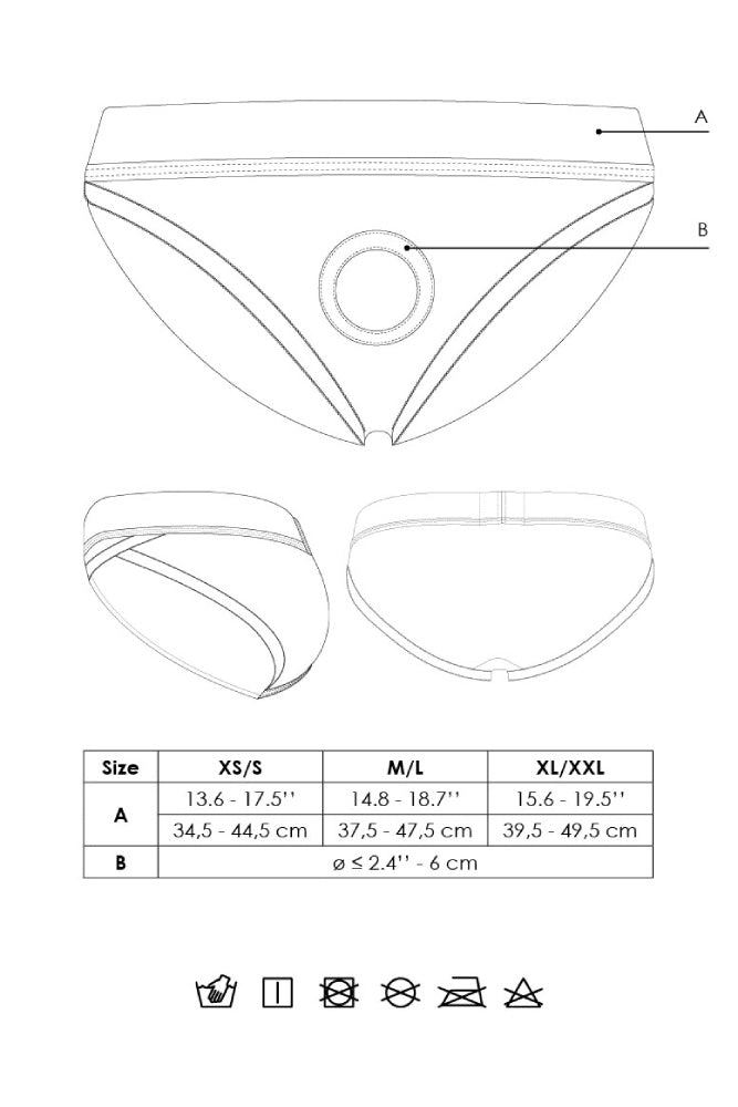 Ouch by Shots Toys - Vibrating Strap-on Hipster Panty Harness - Black - Various Sizes - Stag Shop