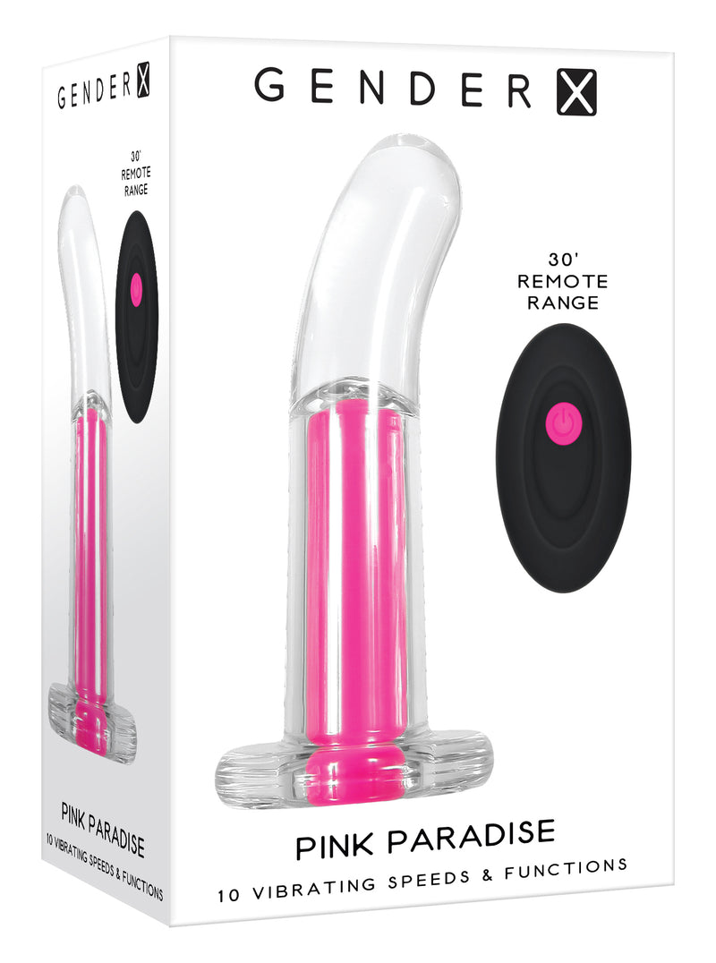 Evolved - Gender X - Pink Paradise Remote Controlled Curved Butt Plug - Pink - Stag Shop