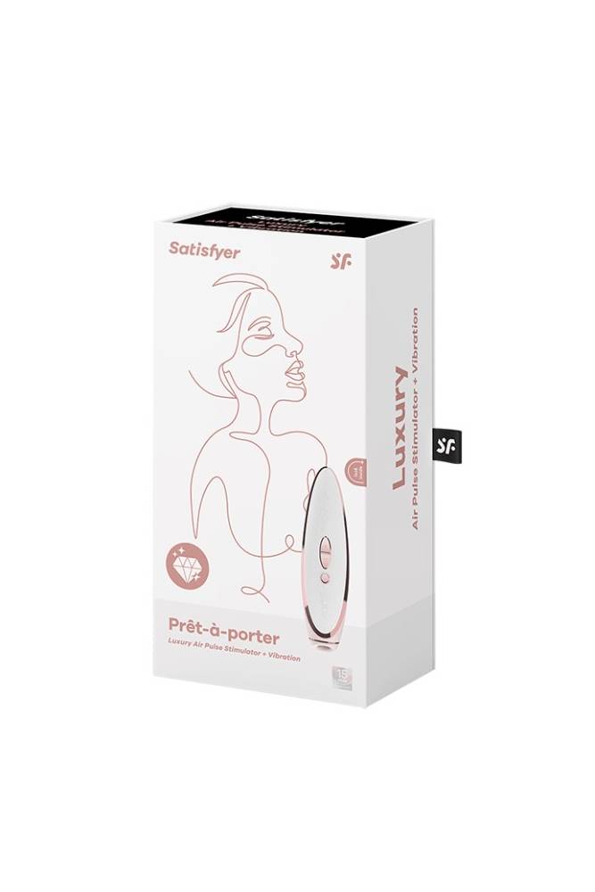 Satisfyer - Luxury - Pret-A-Porter Clitoral Stimulator - White/Rose Gold - Stag Shop