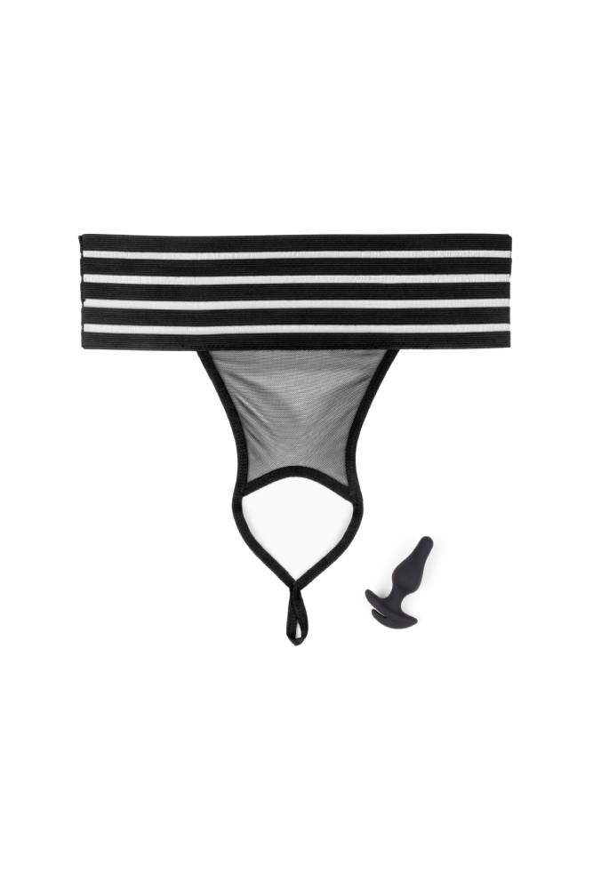 Pipedream - Hookup Panties - Crotchless Love Garter with Attachable Butt Plug - Size XL-XXL - Stag Shop