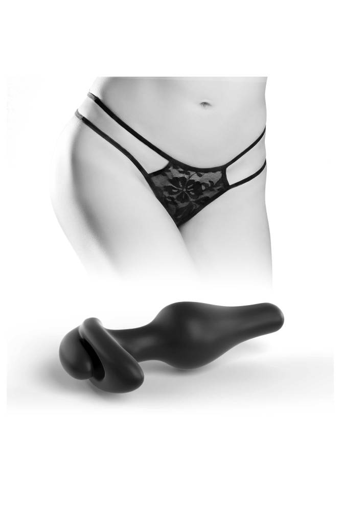 Pipedream - Hookup Panties - Crotchless Pleasure Panties with Clitoral Beads & Attachable Butt Plug - Size S-L - Stag Shop